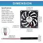 Gdstime 80mm x 80mm x 10mm DC 5V Brushless Cooling Fan 2PIN
