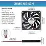 Gdstime 80mm x 80mm x 10mm DC 5V Brushless Cooling Fan 2PIN Gdstime 80mm x 80mm x 10mm DC 5V Brushless Cooling Fan 2PIN