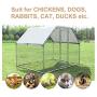 PawHut Galvanized Metal Chicken Coop Cage with Cover, Walk-in Pen Run