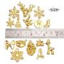 Christmas Charms Pendants,100 Gram(60-70 pieces) Alloy Pendants Mixed Styles for Crafting Jewelry Making Accessory DIY Necklace,Gold