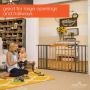 Summer Decorative Wood & Metal Safety Baby Gate, New Zealand Pine Wood and a Slate Metal Finish – 32” Tall, Fits Openings up to 36” to 60” Wide, Baby and Pet Gate for Doorways