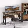 IRONCK Computer Desk 55'' with Bookshelf, Office Desk, Writing Desk, Wood and Metal Frame, Industrial Style, Study Table Workstation for Home Office Furniture IRONCK Computer Desk 55'' with Bookshelf, Office Desk, Writing Desk, Wood and Metal Frame, Industrial Style, Study Table Workstation for Home Office Furniture