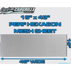 CCG 16''x48'' Perforated Hex Grill Mesh Sheet - Gloss Black