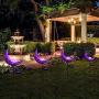EOYIZW Garden Decor, (2 Pack) Solar Lights Outdoor Decorative, Waterproof Metal Moon Stake Light, Yard Decor Ornaments Lights Warm White LED for Lawn, Patio, Pathway -Purple