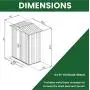 Hanover HANAPEXSHD-GW Twist Lock and 2 Tool Hooks, Dark Gray/White 3 5 x 6-Ft. Galvanized Steel Apex Patio Storage Shed