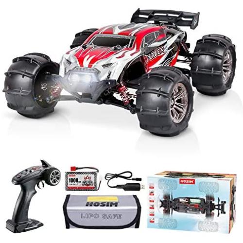 Hosim 2845 Brushless RC Car 1:16 Scale Remote Control RC Monster Truck , All Terrain 4WD High Speed 52KM/h Off-Road Waterproof/Shockproof/Anti-Skid 2.4G Radio Controlled RTR Hobby Car(Red)