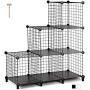 TomCare Cube Storage 6-Cube Metal Wire Cube Storage Storage Cubes Shelves Cube Closet Organizer DIY Storage Grids Stackable Storage Bins Wire Cubes Bookshelf Bookcase Modular for Home Office, Black