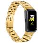 Compatible with Samsung Galaxy Fit SM-R370 Bands, Galaxy Fit Watch Band Solid Stainless Steel Metal Replacement Bracelet Strap for Galaxy Fit SM-R370 Smart Watch, Adjustable (Gold)