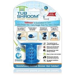 TubShroom The Revolutionary Tub Drain Protector Hair Catcher/Strainer/Snare, Blue