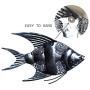 JOYBee 12.5inch Coastal Ocean Sea Metal Fish Wall Art Decor -Perfect for Coastal，Nautical，Beach，or Boat Decor-Metal Wall Decor-For Garden Home Patio Bathroom Kitchen
