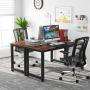 Tribesigns Computer Desk, 55 inch Large Office Desk Computer Table Study Writing Desk for Home Office, Double Color