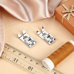 2 Pieces Sewing Machine Presser Foot Straight Stitch Snap On Foot Universal General Purpose Zig Zag Foot for Most Sewing Machines Domestic Low Shank Sewing Machines