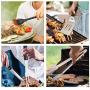 Leonyo Griddle Accessories Set of 6, Heavy Duty Stainless Steel Metal Spatula - Grilling Teppanyaki Spatula for Flat Top BBQ Cooking, Riveted Handle, Dishwasher Safe, Hanging Hooks Attached