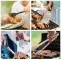 Leonyo Griddle Accessories Set of 6, Heavy Duty Stainless Steel Metal Spatula - Grilling Teppanyaki Spatula for Flat Top BBQ Cooking, Riveted Handle, Dishwasher Safe, Hanging Hooks Attached Leonyo Griddle Accessories Set of 6, Heavy Duty Stainless Steel Metal Spatula - Grilling Teppanyaki Spatula for Flat Top BBQ Cooking, Riveted Handle, Dishwasher Safe, Hanging Hooks Attached