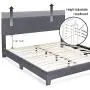 Allewie King Size Upholstered Platform Bed Frame with Headboard, Fabric Upholstered Mattress Foundation, Strong Wood Slat Support and Metal Legs, Box Spring Optional, Easy Assembly, Light Grey Allewie King Size Upholstered Platform Bed Frame with Headboard, Fabric Upholstered Mattress Foundation, Strong Wood Slat Support and Metal Legs, Box Spring Optional, Easy Assembly, Light Grey