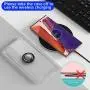 ANSIWEE Galaxy Note 20 6.7 Inch Case, Metal Ring Kickstand Work with Magnetic Car Mount Cover Reinforced Drop Protector Bumper Clear Hard Back Cases Designed for Samsung Galaxy Note 20 (Clear)