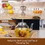 Hiware 1000ml Glass Teapot with Removable Infuser, Stovetop Safe Tea Kettle, Blooming and Loose Leaf Tea Maker Set