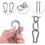 Hammock Hanging Hook Kit, Load Capacity 1400 lb, Stainless Steel Round Mount Pads, Spring Snap Hooks, Lag Screws Set for Hammock Yoga Swing Chair Punching Bag Indoor Outdoor Relaxation