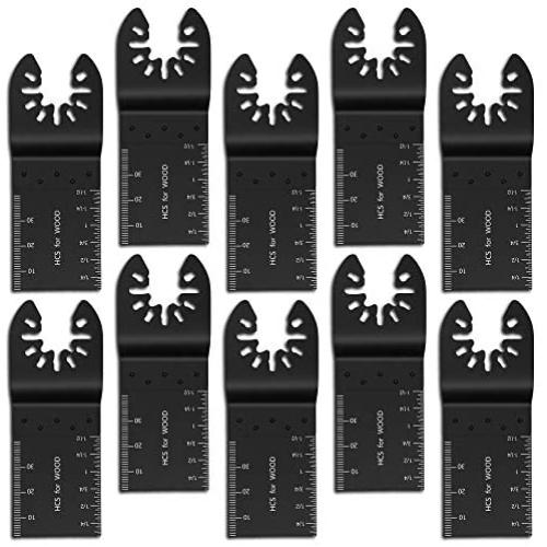 10PCS Oscillating Tool Blades Wood Quick Release Oscillating Saw Blade for Multimaster Porter Rockwell Cable Black Decker Bosch Craftsman (10 Pack)