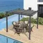 PURPLE LEAF 10 X 10 Aluminum Outdoor Retractable Canopy Pergola Deck Garden Grape Trellis Pergola Patio Gazebo, Gray PURPLE LEAF 10 X 10 Aluminum Outdoor Retractable Canopy Pergola Deck Garden Grape Trellis Pergola Patio Gazebo, Gray