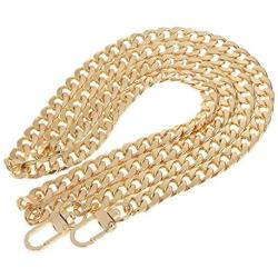 LONGTEAM 47'' Purse Chain Strap Replacement DIY Flat Metal Chain Strap