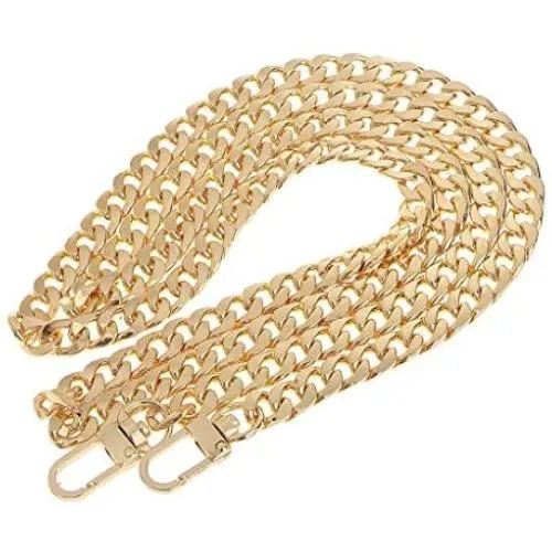 LONGTEAM 47'' Purse Chain Strap Replacement DIY Flat Metal Chain Strap LONGTEAM 47'' Purse Chain Strap Replacement DIY Flat Metal Chain Strap
