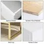 ZZBIQS Wood Nightstand Bedside Table with 2 White Drawers for Storage, Modern Side End Table with Metal Frame Leg for Living Room Bedroom Office Home Furniture (White/Gold) ZZBIQS Wood Nightstand Bedside Table with 2 White Drawers for Storage, Modern Side End Table with Metal Frame Leg for Living Room Bedroom Office Home Furniture (White/Gold)