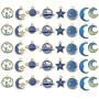 Youdiyla 40pcs Blue Enamel Moon Star Planet Charms Collection, Mix Metal Pendant Supplies Findings for Jewelry Making (HM275)