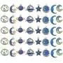 Youdiyla 40pcs Blue Enamel Moon Star Planet Charms Collection, Mix Metal Pendant Supplies Findings for Jewelry Making (HM275)