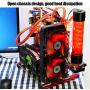 Tangxi M-ATX ATX ITX Motherboard Chassis DIY Set, Computer Aluminum Open Air Frame Chassis Case, DIY Chassis Bracket Open Chassis ATX Vertical Chassis Rack Metal Frame Heat Dissipation (Red)