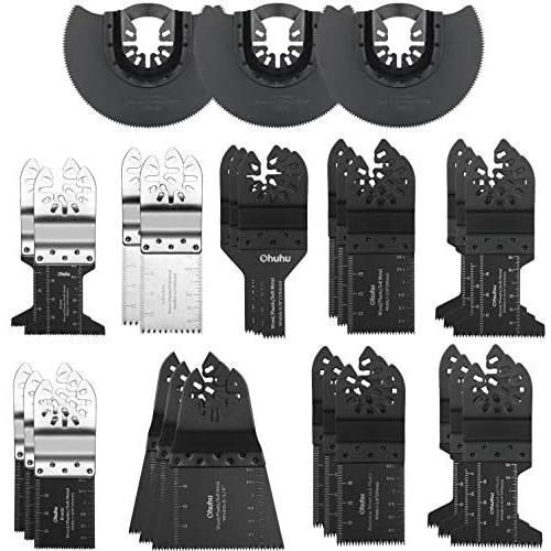 Oscillating Saw Blades, Ohuhu 28PCS Multitool Quick Release Saw Blades Kit, Metal Wood Plastic Oscillating Tool Blades, for Sanding, Grinding and Cutting Oscillating Saw Blades, Ohuhu 28PCS Multitool Quick Release Saw Blades Kit, Metal Wood Plastic Oscillating Tool Blades, for Sanding, Grinding and Cutting