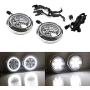 iJDMTOY Chrome Finish LED Rally Driving Lights Compatible With MINI Cooper w/Halo Ring LED Daytime Running Lights, Powered by (9) High Power 3W LED Lights As Driving Lamps & (30) LED Lights as DRL