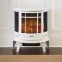e-Flame USA Regal Freestanding Electric Fireplace Stove - 3-D Log and Fire Effect (White)