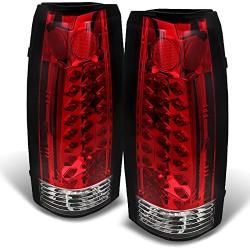 For 88-98 Chevy C/K Series Pickup Truck GMC Sierra Rear Red Clear LED Tail Lights Brake Lamps Pair