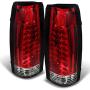 For 88-98 Chevy C/K Series Pickup Truck GMC Sierra Rear Red Clear LED Tail Lights Brake Lamps Pair