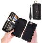 JAZ iPhone 8 Wallet Case / iPhone 7 Wallet Case - Multi-Function Wristlets Zipper Purse Detachable Magnetic 14 Card Slots Money Pocket Clutch Leather Wallet Case for Apple iPhone 8 / 7 / 6S / 6 Black