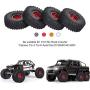 GoolRC 4PCS 1.9 Inch RC Crawler Rubber Tires with Metal Rim for 1/10 RC Rock Crawler Traxxas TRX-4 TRX-6 Axial Scx10 90046 RC4WD RC Car Parts (Red)