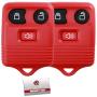 2 KeylessOption Red Replacement 3 Button Keyless Entry Remote Control Key Fob Clicker