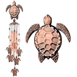 JOBOSI Sea Turtle Wind Chimes Brass Wind Chime Sympathy Wind Chimes Outdoor Gifts for Mom Gift Windchime Garden Windchimes Decorations Outdoor Patio Decorations with S Hook Indoor Outdoor Wind Chimes