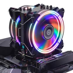 CPU Cooler RGB Black Edition CPU Air Cooler, H120D RGB Fan, 6 CD 2.0 Heatpipes for AMD Ryzen/Intel LGA1151 (Black)