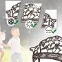 Garden Bench Outdoor Bench Park Benches for Outdoors Metal Aluminum Porch Chair Seat Furniture Perfect for Patio Park Yard Deck Entryway, Floral Rose Accented Bronze