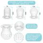 PandaEar Baby Fresh Fruit Food Feeder Nibbler Pacifier (3 Pack) |Training Massaging Toy Teether| Food Grade Soft Safe BPA-Free Silicone Pouches| Babies Toddlers Infants Kids