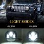 LX-LIGHT 7 Round Black Cree LED Headlight High Low Beam Compatible with Jeep Wrangler JK TJ LJ CJ Hummber H1 H2 (Pair)