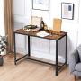 YMYNY Industrial Bar Table, Kitchen Dining Table, Homeoffice Desk with Metal Frame, 47.2 x 23.6 x 35.6 Inches for Living Room, Dining Room, Rustic Brown UTMJ013H