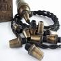 Retro Metal 20 Pcs Strain Relief Cord Connector Pendant Lighting Cord,PRUNLLA Aluminum Threaded Cord Grip Wire Clamp for Handmade Lighting,Lamps,Pendant (Glossy Black)