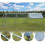 Large Metal Chicken Coop Walk-in Poultry Cage Hen Run House Rabbits Habitat Cage Flat Roofed Cage with Waterproof and Anti-Ultraviolet Cover for Outdoor Backyard Farm Use (9.2 L x 18.4 W x 6.4 H)