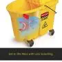 Rubbermaid Commercial WaveBrake 2.0 35 QT Down-Press Mop Bucket and Wringer, Black (1863898)