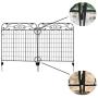 MTB Black Coated Steel Decorative Garden Fence Panel 8 Leaves, 44 x 36-inch (Pkg of 4, Linear Length 12 feet) Metal Border Folding Fence