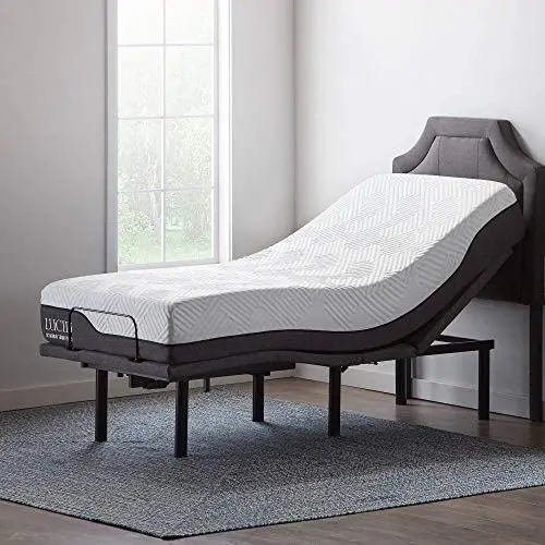 Lucid L600 Adjustable Bed Base Frame - Bluetooth Compatible with Companion App, Head and Foot Incline, Massage, Under Bed Lighting, Dual USB Charging Stations, Upholstered - Twin XL Lucid L600 Adjustable Bed Base Frame - Bluetooth Compatible with Companion App, Head and Foot Incline, Massage, Under Bed Lighting, Dual USB Charging Stations, Upholstered - Twin XL