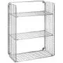 mDesign Tall Metal Wire Farmhouse Wall Decor Storage Organizer Shelf with 3 Levels for Bathroom, Entryway, Hallway, Mudroom, Bedroom, Laundry Room - Wall Mount - Chrome